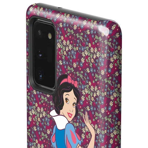 Disney Snow White Character with Floral Pattern Galaxy Note20 5G Pro Case