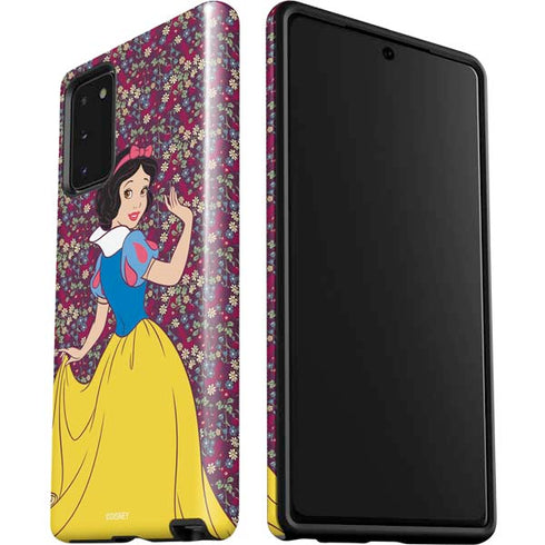 Disney Snow White Character with Floral Pattern Galaxy Note20 5G Pro Case