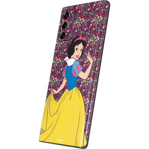 Disney Snow White Character with Floral Pattern Galaxy Note20 5G Skin