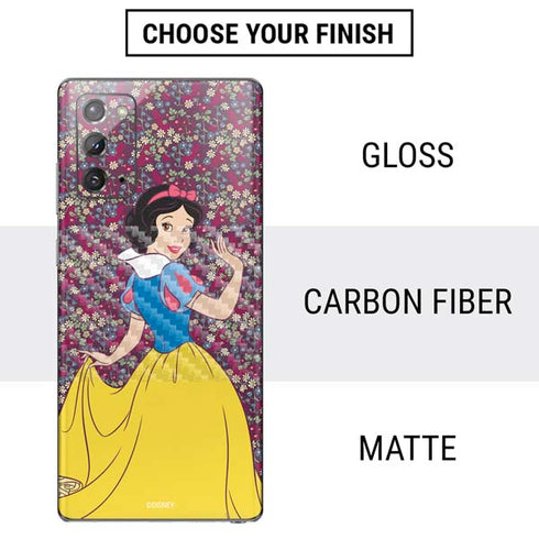 Disney Snow White Character with Floral Pattern Galaxy Note20 5G Skin