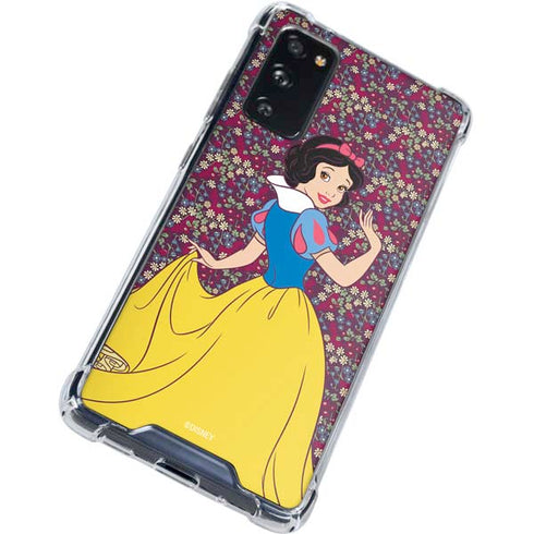 Disney Snow White Character with Floral Pattern Galaxy S20 FE Clear Case