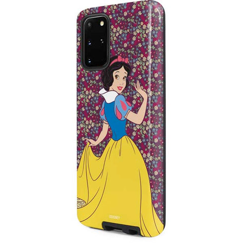 Disney Snow White Character with Floral Pattern Galaxy S20 Plus Pro Case