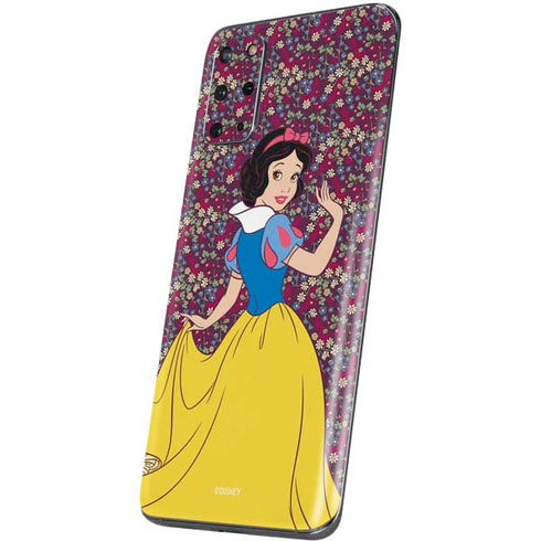 Disney Snow White Character with Floral Pattern Galaxy S20 Plus Skin