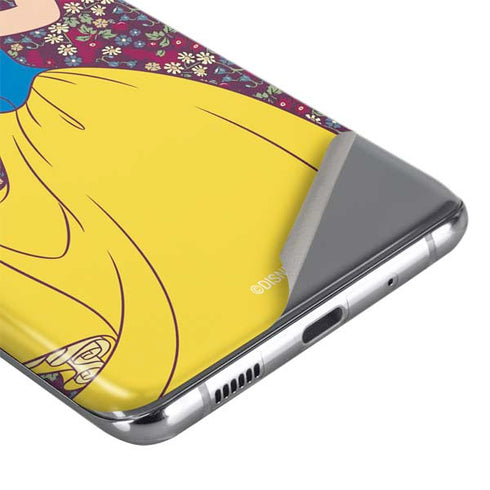 Disney Snow White Character with Floral Pattern Galaxy S20 Plus Skin