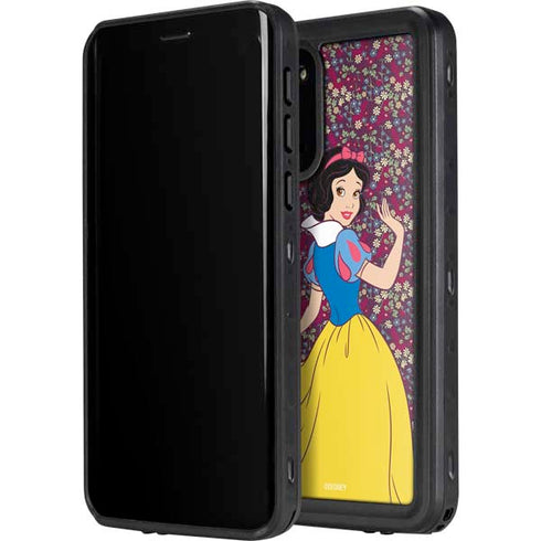 Disney Snow White Character with Floral Pattern Galaxy S20 Plus Waterproof Case