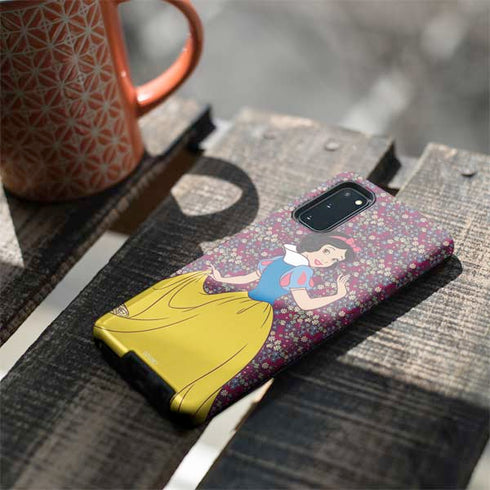 Disney Snow White Character with Floral Pattern Galaxy S20 Pro Case