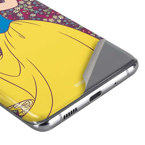 Disney Snow White Character with Floral Pattern Galaxy S20 Skin