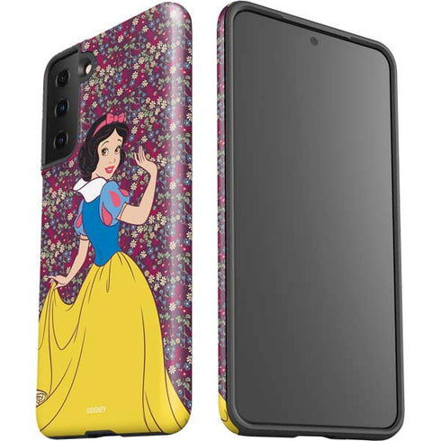 Disney Snow White Character with Floral Pattern Galaxy S21 FE Pro Case