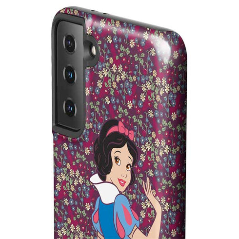 Disney Snow White Character with Floral Pattern Galaxy S21 Plus 5G Pro Case