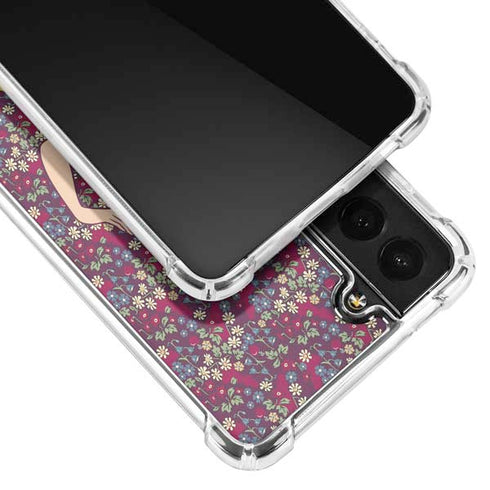 Disney Snow White Character with Floral Pattern Galaxy S22 Plus Clear Case