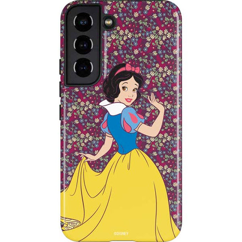 Disney Snow White Character with Floral Pattern Galaxy S22 Pro Case