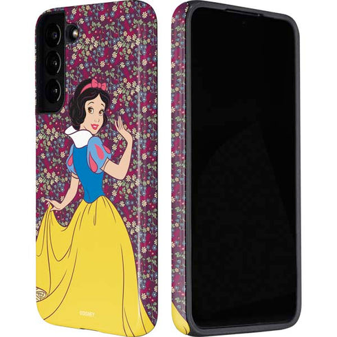 Disney Snow White Character with Floral Pattern Galaxy S22 Pro Case