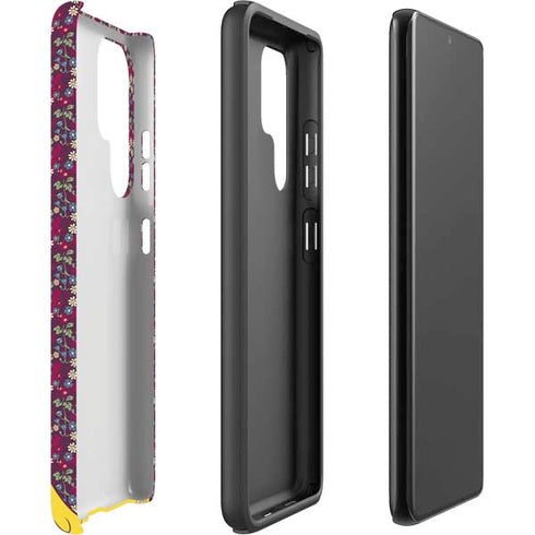 Disney Snow White Character with Floral Pattern Galaxy S22 Ultra Pro Case