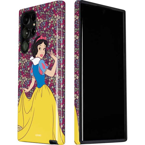 Disney Snow White Character with Floral Pattern Galaxy S22 Ultra Pro Case