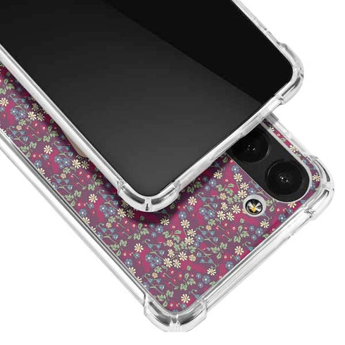 Disney Snow White Character with Floral Pattern Galaxy S23 Plus Clear Case