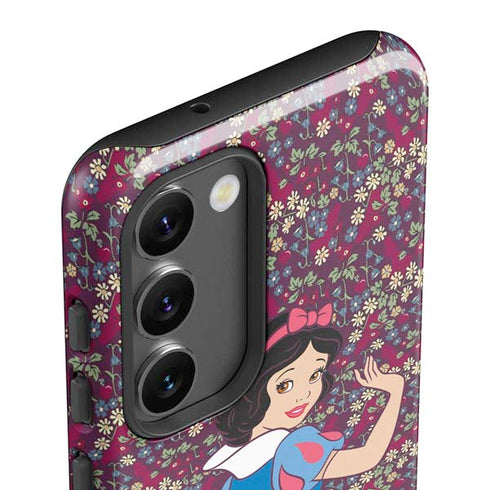 Disney Snow White Character with Floral Pattern Galaxy S23 Plus Pro Case