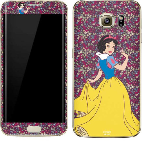 Disney Snow White Character with Floral Pattern Galaxy S7 Edge Skin