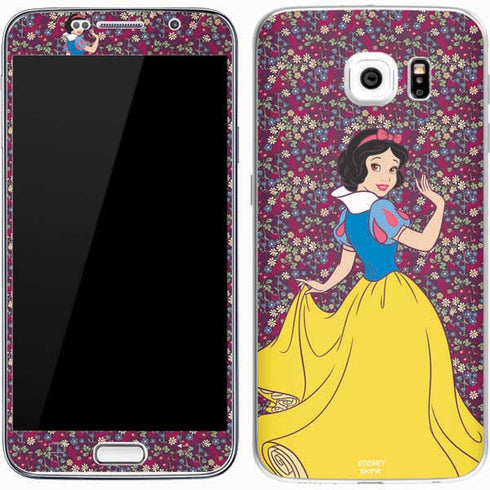 Disney Snow White Character with Floral Pattern Galaxy S7 Skin