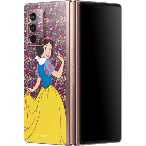 Disney Snow White Character with Floral Pattern Galaxy Z Fold2 5G Skin