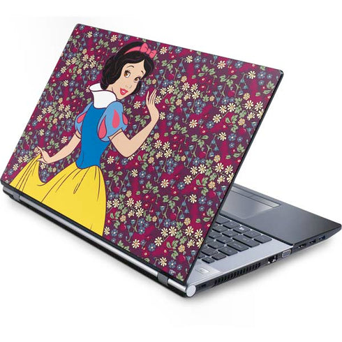 Disney Snow White Character with Floral Pattern Generic Laptop Skin