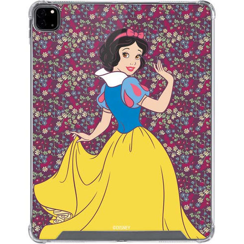 Disney Snow White Character with Floral Pattern iPad Pro 12.9in (2020) Clear Case