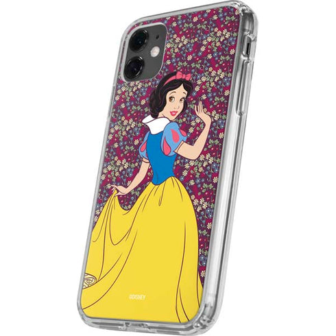 Disney Snow White Character with Floral Pattern iPhone 11 Clear Case