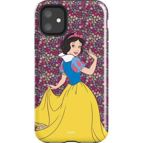 Disney Snow White Character with Floral Pattern iPhone 11 Impact Case