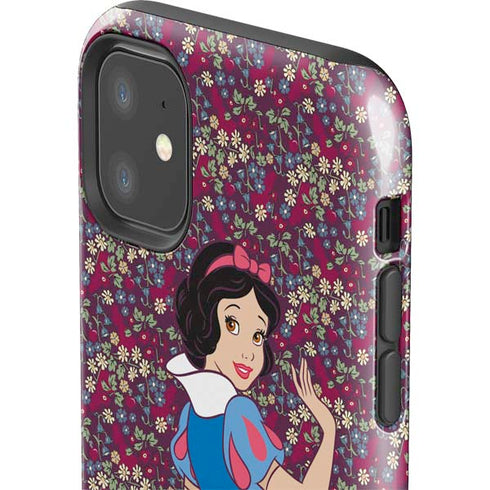 Disney Snow White Character with Floral Pattern iPhone 11 Impact Case