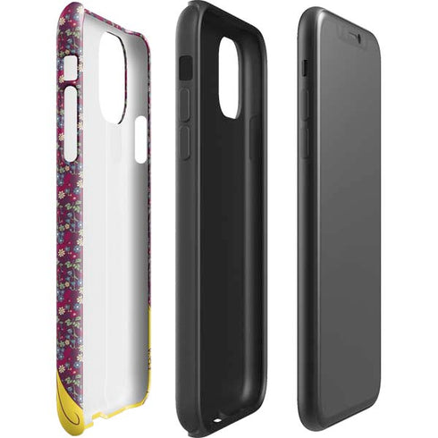 Disney Snow White Character with Floral Pattern iPhone 11 Impact Case