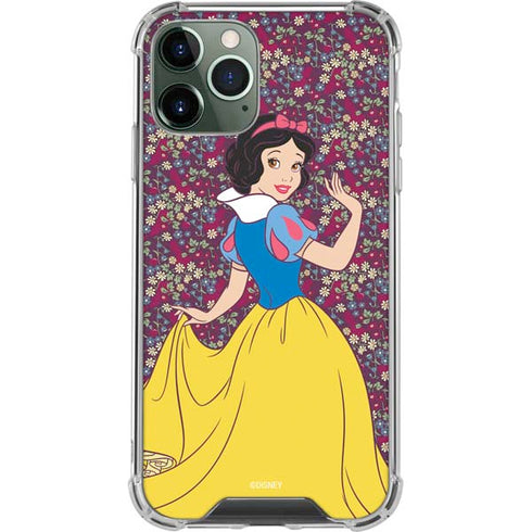 Disney Snow White Character with Floral Pattern iPhone 11 Pro Max Clear Case