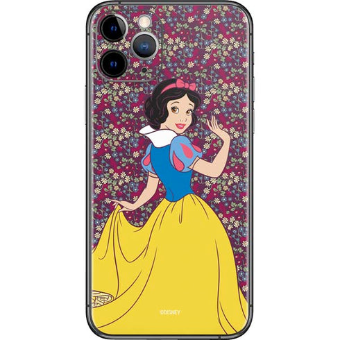 Disney Snow White Character with Floral Pattern iPhone 11 Pro Skin