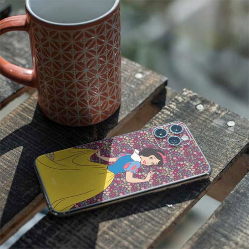 Disney Snow White Character with Floral Pattern iPhone 11 Pro Skin