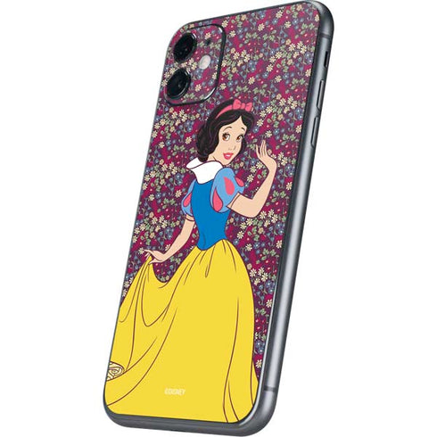 Disney Snow White Character with Floral Pattern iPhone 11 Skin