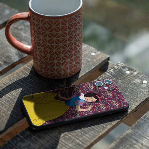 Disney Snow White Character with Floral Pattern iPhone 11 Skin