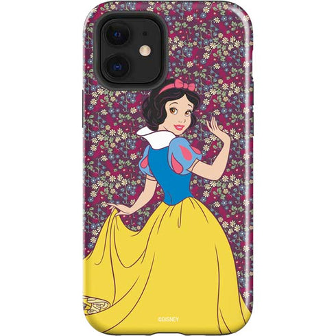 Disney Snow White Character with Floral Pattern iPhone 12 Impact Case