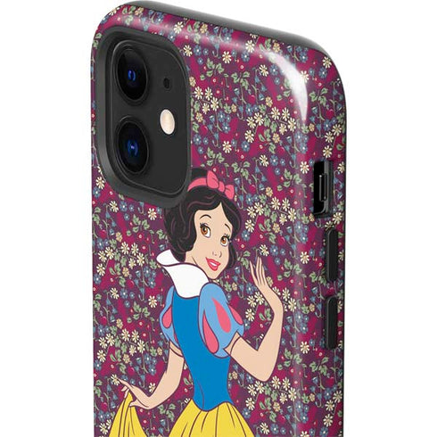 Disney Snow White Character with Floral Pattern iPhone 12 Impact Case