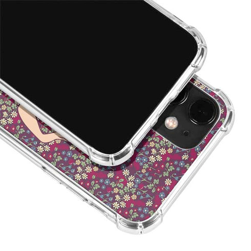 Disney Snow White Character with Floral Pattern iPhone 12 Mini Clear Case