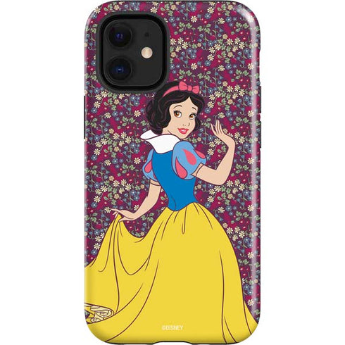 Disney Snow White Character with Floral Pattern iPhone 12 Mini Impact Case