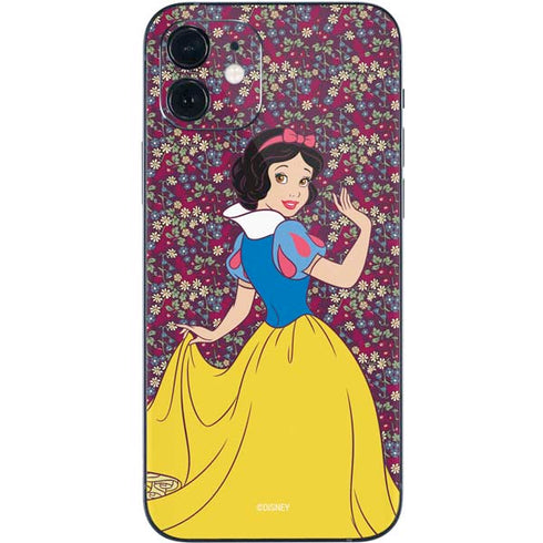 Disney Snow White Character with Floral Pattern iPhone 12 Mini Skin