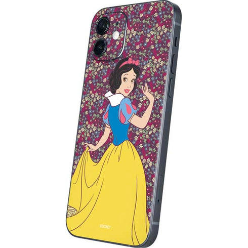Disney Snow White Character with Floral Pattern iPhone 12 Mini Skin
