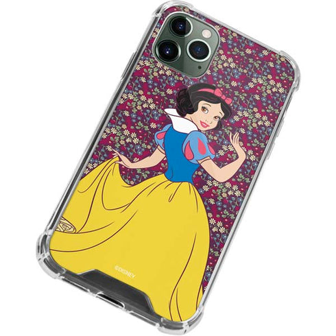 Disney Snow White Character with Floral Pattern iPhone 12 Pro Max Clear Case
