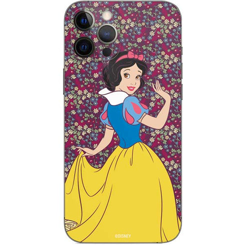 Disney Snow White Character with Floral Pattern iPhone 12 Pro Max Skin