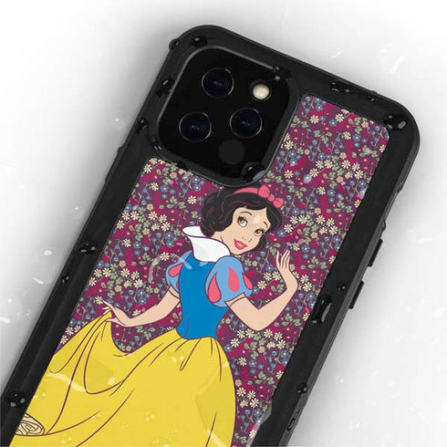 Disney Snow White Character with Floral Pattern iPhone 12 Pro Waterproof Case