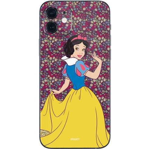 Disney Snow White Character with Floral Pattern iPhone 12 Skin