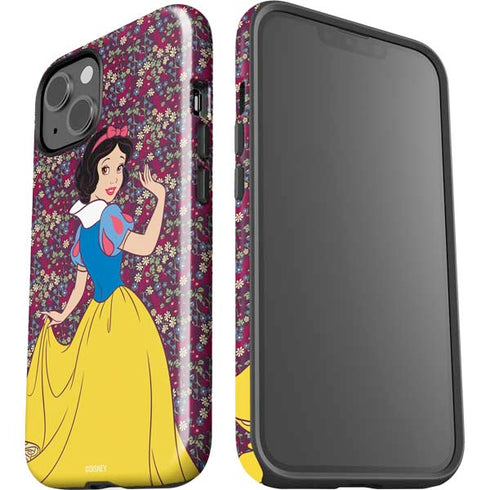 Disney Snow White Character with Floral Pattern iPhone 13 Impact Case