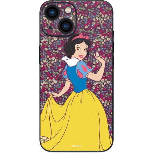 Disney Snow White Character with Floral Pattern iPhone 13 Mini Skin