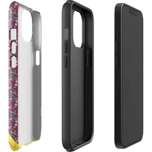 Disney Snow White Character with Floral Pattern iPhone 15 Impact Case