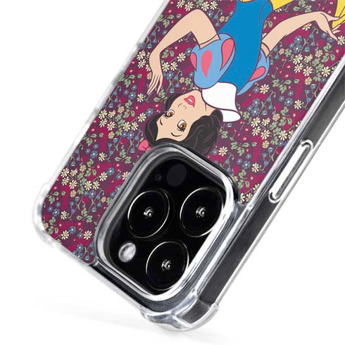 Disney Snow White Character with Floral Pattern iPhone 14 Pro Max MagSafe Case