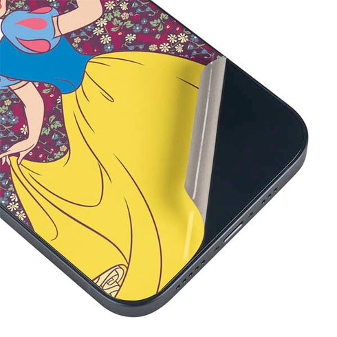 Disney Snow White Character with Floral Pattern iPhone 14 Skin