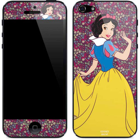 Disney Snow White Character with Floral Pattern iPhone 5/5s/5SE Skin